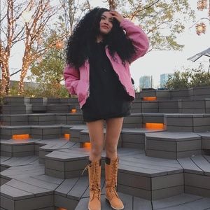 Carhartt Pink Duck Canvas Hooded Coat, Large